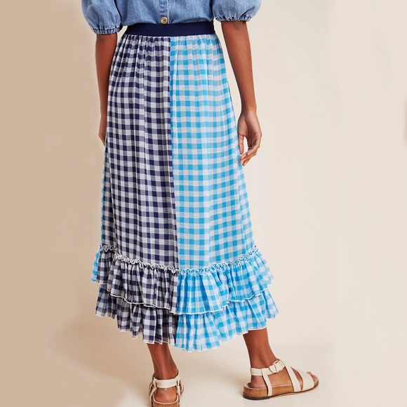 Anthropologie Gigi Ruffled Gingham Maxi Skirt - Picture 2 of 6